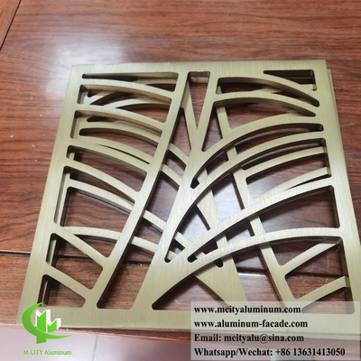 Tela de corte a laser de metal pintada com acabamento de ferrugem com decoração de padrão