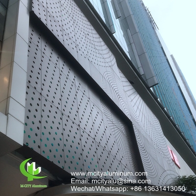 revestido de pó Painel não-padrão de alumínio perfurado metálico utilizado para edifícios exteriores
