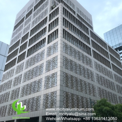 PVDF Painel de perfuração de alumínio usado para decoração de fachadas de edifícios