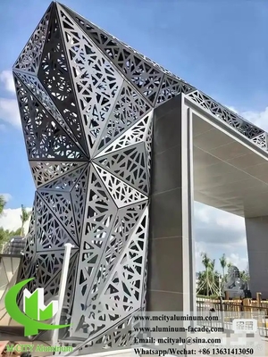 Revestimento de parede de metal de forma 3D Folha de alumínio de corte CNC painel de parede feito sob medida