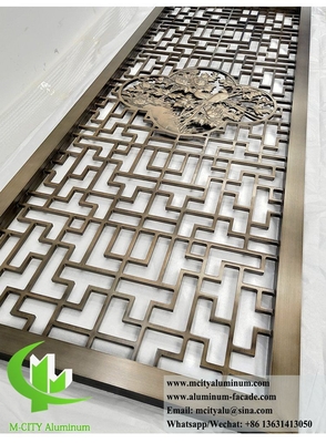 10 mm divisória de metal com tela de alumínio com modelo de corte a laser