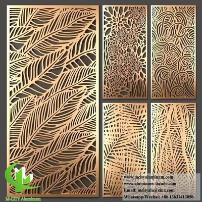 10mm divisória de metal com corte a laser padrão decoração interior