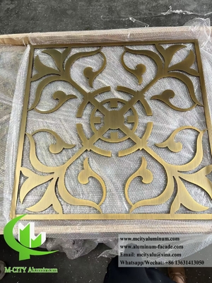 8 mm espessura tela de alumínio CNC gravura latão decoração de divisória de cores