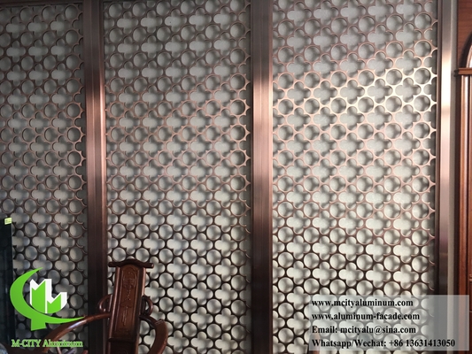 Laser Cut Metal Sreen 10mm divisória de alumínio
