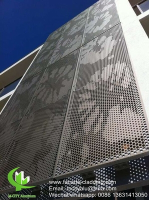 de cor dourada Revestimento de fachada perfurado de alumínio metálico para revestimento exterior de fachada