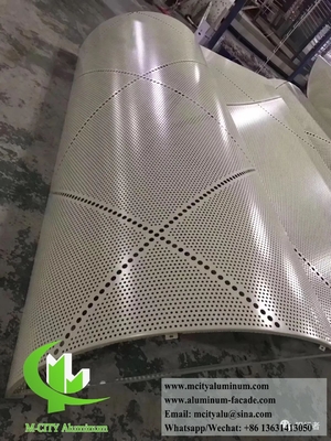 1.5-10mm Perforação de fachada de metal revestimento de parede painéis de alumínio folha PVDF revestimento
