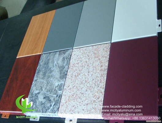 revestimento de parede de painel de alumínio metálico revestido em pó de painel de alumínio sólido exterior parede cortina para revestimento de fachada