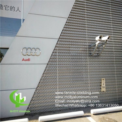Painel de alumínio revestido de metal perfurado revestido em pó de painel de fachada audi exterior