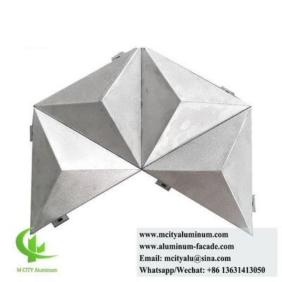 Painéis de parede 3D fachadas metálicas de forma triangular painéis de diamante