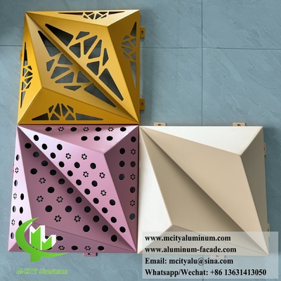 3D Design de fachada folha de metal revestimento de alumínio folha perfurada