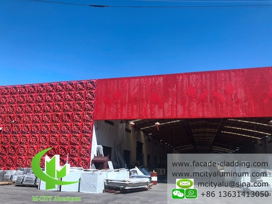 Exterior fachada de alumínio com padrão de metal revestimento de parede de cortina de metal