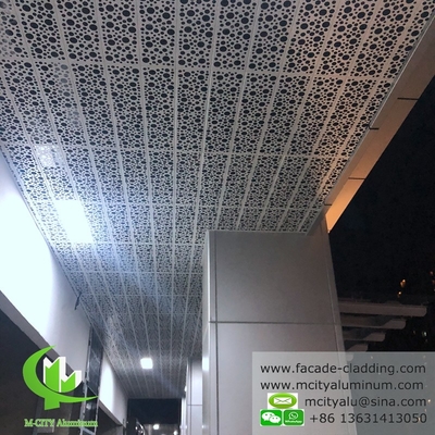 Tecto de alumínio revestido de pó branco, à prova de fogo, para interior e exterior