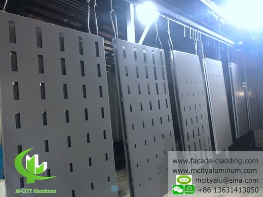Painel sólido de alumínio para fachada revestido em pó de cor cinzenta, espessura 3 mm
