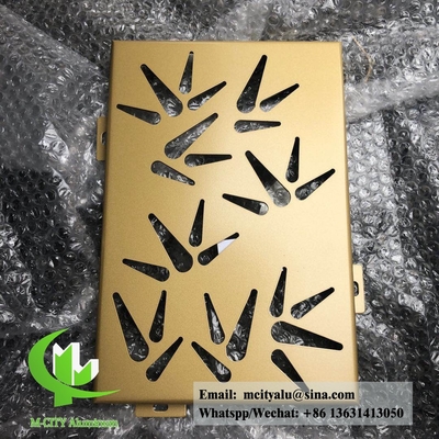 Painel de fachada de alumínio sólido para revestimento de parede revestido em pó de cor RAL cor de ouro
