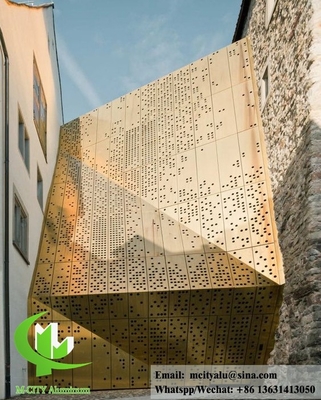 Cortado a laser Folha perfurada de fachada de alumínio para revestimento de edifícios
