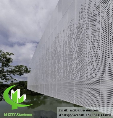 Painel revestido em pó de revestimento de fachada de chapa de alumínio peforada