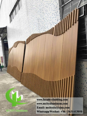 Cor de grão de madeira Painel de alumínio metálico para fachada de parede de cortina