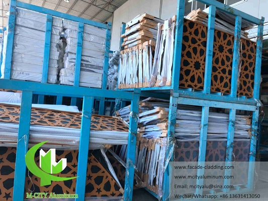 Painéis de parede metálicos para a mesquita Mashrabiya folha de alumínio design árabe para revestimento de parede sistema de fachada