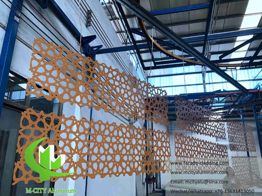 Painéis de parede metálicos para a mesquita Mashrabiya folha de alumínio design árabe para revestimento de parede sistema de fachada