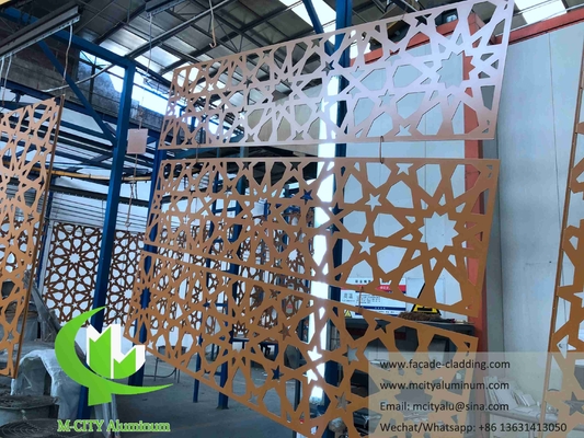 Ecrã de parede de metal Mesquita Mashrabiya folha de alumínio para revestimento de parede sistema de fachada