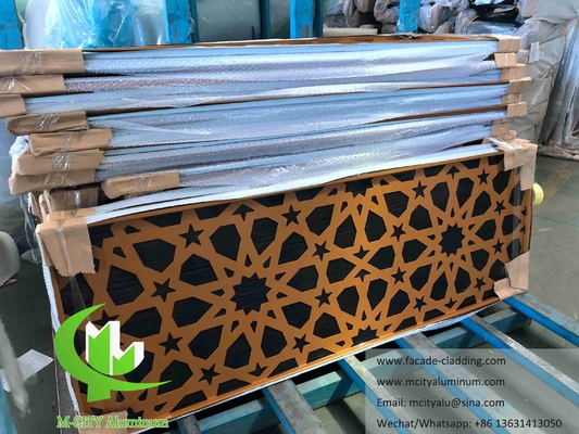 Ecrã de parede de metal Mesquita Mashrabiya folha de alumínio para revestimento de parede sistema de fachada