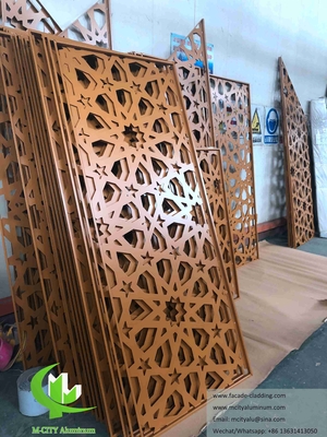 Ecrã de metal de alumínio Laser Cut Sheet Alumínio fachadas Para Mesquita Mashrabiya