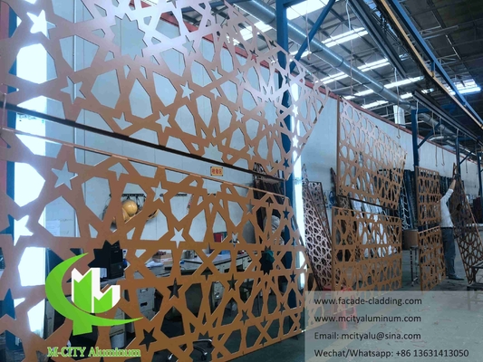 Ecrã de metal de alumínio Laser Cut Sheet Alumínio fachadas Para Mesquita Mashrabiya