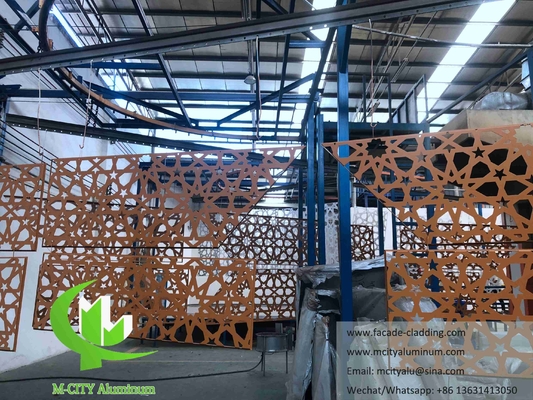 Ecrã de metal de alumínio Laser Cut Sheet Alumínio fachadas Para Mesquita Mashrabiya