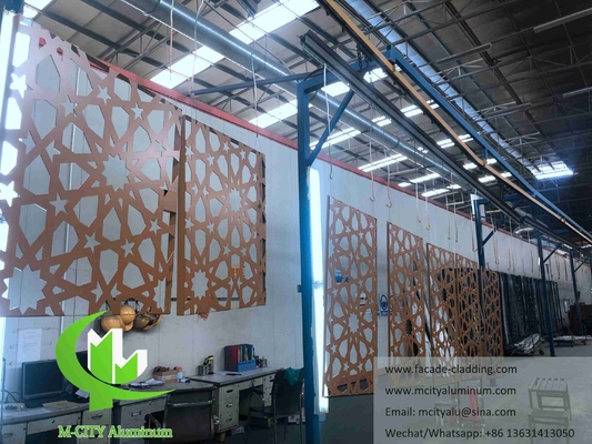 Ecrã de metal de alumínio Laser Cut Sheet Alumínio fachadas Para Mesquita Mashrabiya