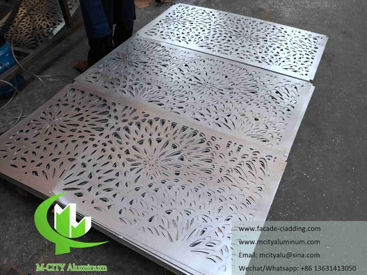 Painel de parede de alumínio exterior perforado, com cnc, para decoração de edifícios