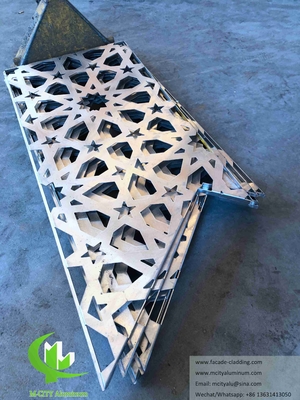 Laser de corte de painéis de tela de metal folha de alumínio mosque muçulmano fachada design