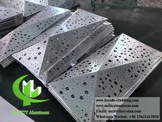 Fabricação de revestimento de parede de alumínio para fachadas metálicas com furos redondos perforados