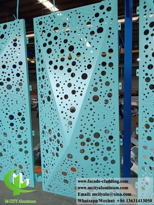 Painéis de alumínio perfurados de forma 3D para fachada de hotel folha de metal personalizada