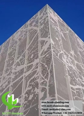 Folha de alumínio CNC de fachada de alumínio arquitetônica cortada a laser para revestimento de parede Folha perforada