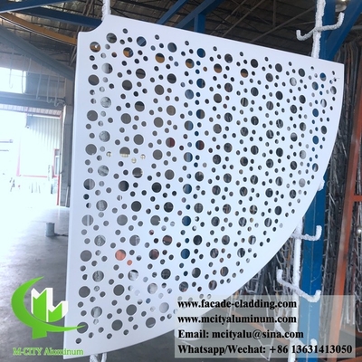 Parede cortina de painel de perfuração de fluorocarbonetos de alumínio para revestimento de fachadas
