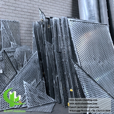 Parede cortina de painel de perfuração de fluorocarbonetos de alumínio para revestimento de fachadas