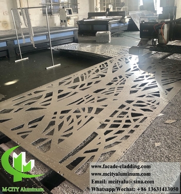 Painel de parede de alumínio exterior perforado, com cnc, para decoração de edifícios