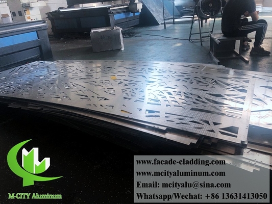 Painel de parede de alumínio exterior perforado, com cnc, para decoração de edifícios