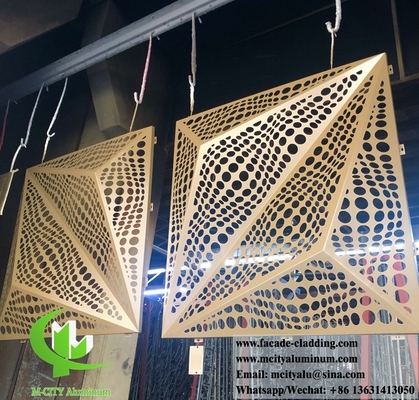 Folha perfurada 3D de fachada de alumínio arquitetônico folha de metal cortada a laser para revestimento