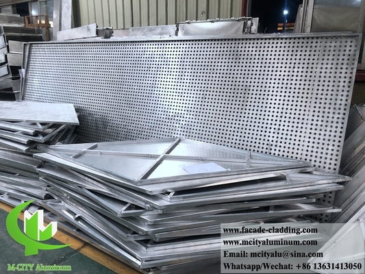 Parede cortina de painel metálico CNC de alumínio fluorocarbonato perforado para revestimento de fachada