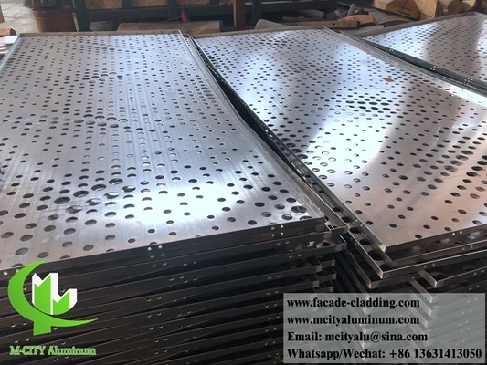 China painel de alumínio perfurado metálico de 3 mm revestido em pó de painel sólido de alumínio para fachada
