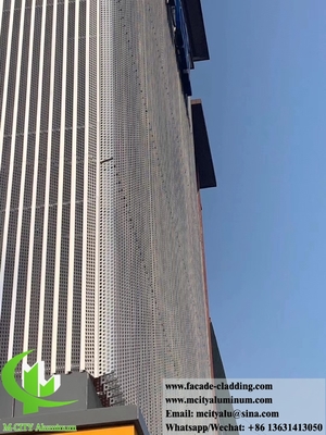Revestimento metálico de fachada de alumínio perfurado para revestimento de parede exterior, revestido em pó