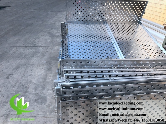 Painéis decorativos de chapa perforada, fachada revestida de alumínio