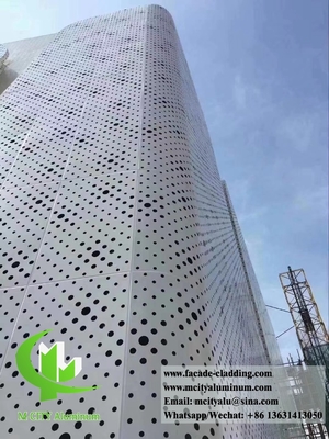 Projeto de revestimento de parede de alumínio para fachada de chapa metálica perfurada de 3 mm