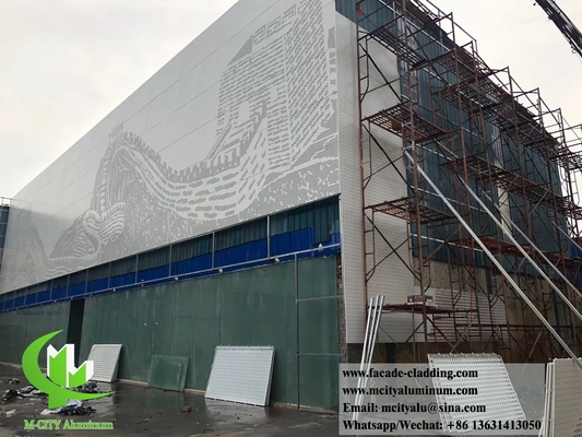 Projeto de revestimento de parede de alumínio para fachada de chapa metálica perfurada de 3 mm