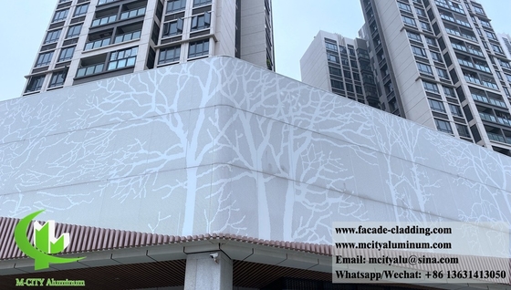 Painéis metálicos com desenho de corte a laser para fachada, revestimento de parede, decoração de parede, painéis de fachada exterior
