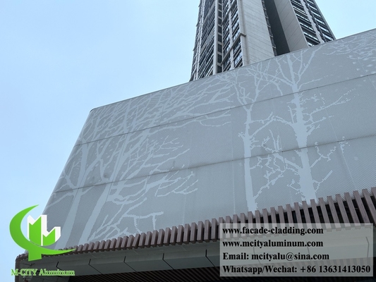 Painéis metálicos com desenho de corte a laser para fachada, revestimento de parede, decoração de parede, painéis de fachada exterior