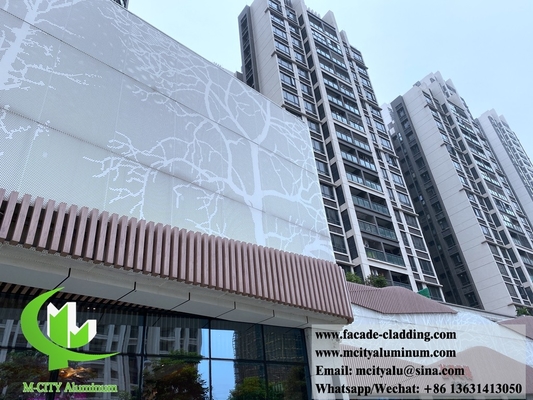 Painéis metálicos com desenho de corte a laser para fachada, revestimento de parede, decoração de parede, painéis de fachada exterior