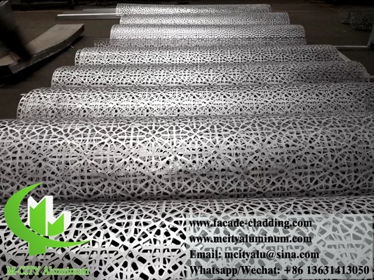 Painéis de metal sólido revestidos de alumínio para colunas de forma redonda com corte a laser