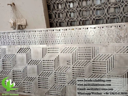 Cortes externos a laser Revestimento metálico perfurado fachadas de alumínio para decoração de edifícios arquitectónicos